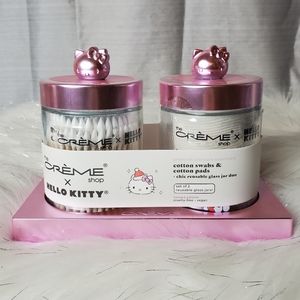THE CREME SHOP X HELLO KITTY pink 2 piece chic reusable glass jar duo